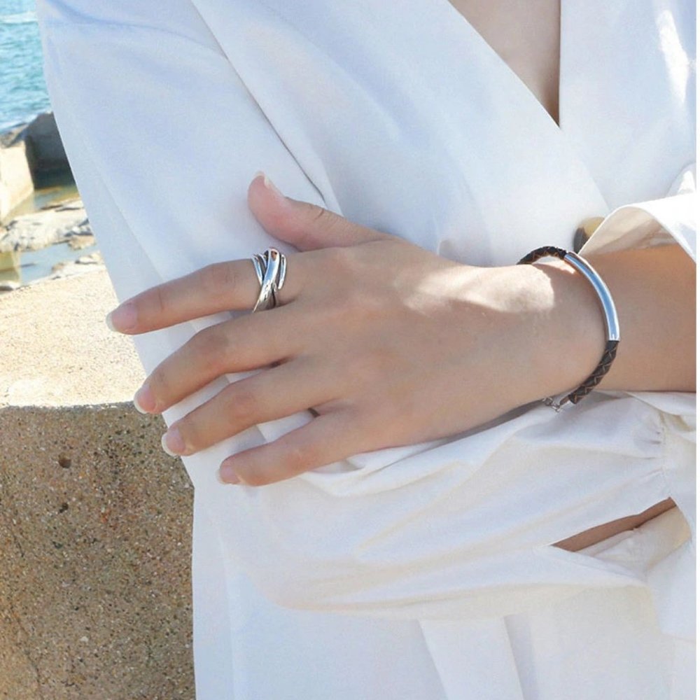 NEW 925 Sterling Silver Infinity Adjustable Ring - Picture 2 of 7